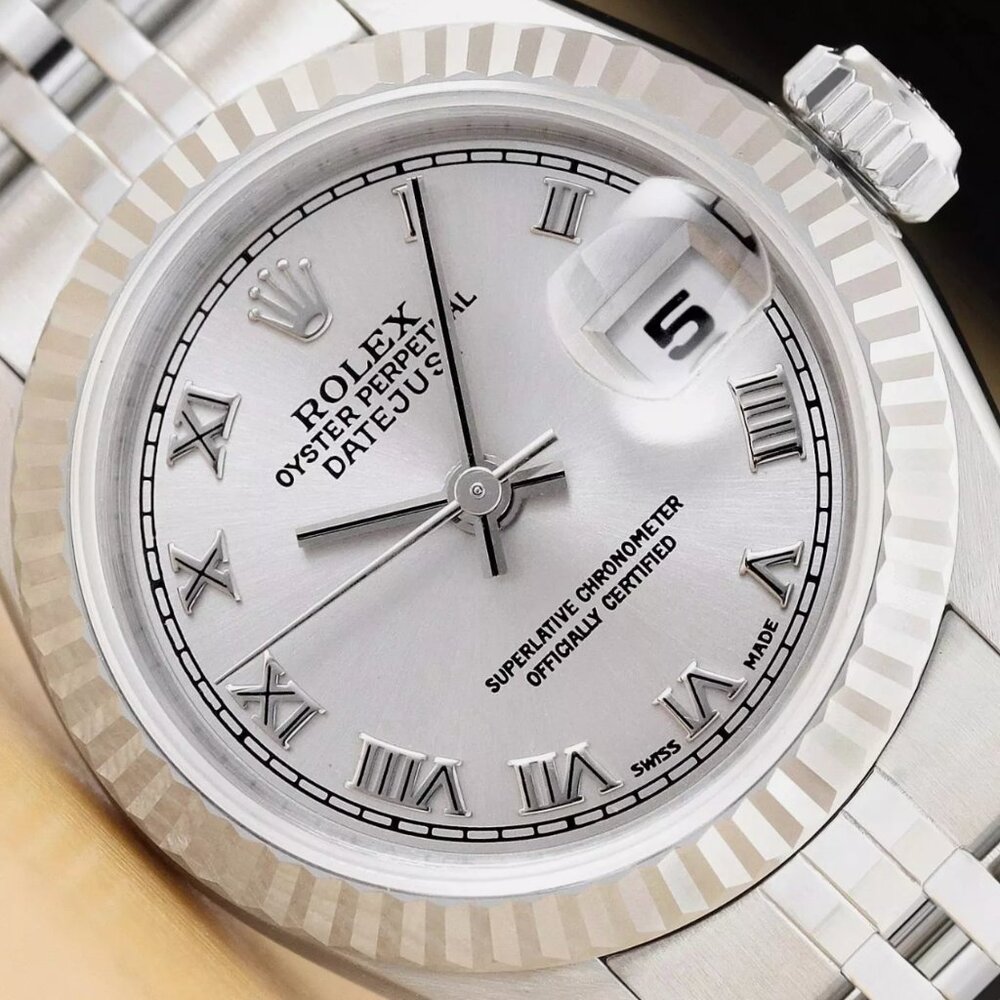 Rolex Ladies Roman 18k White Gold Watch